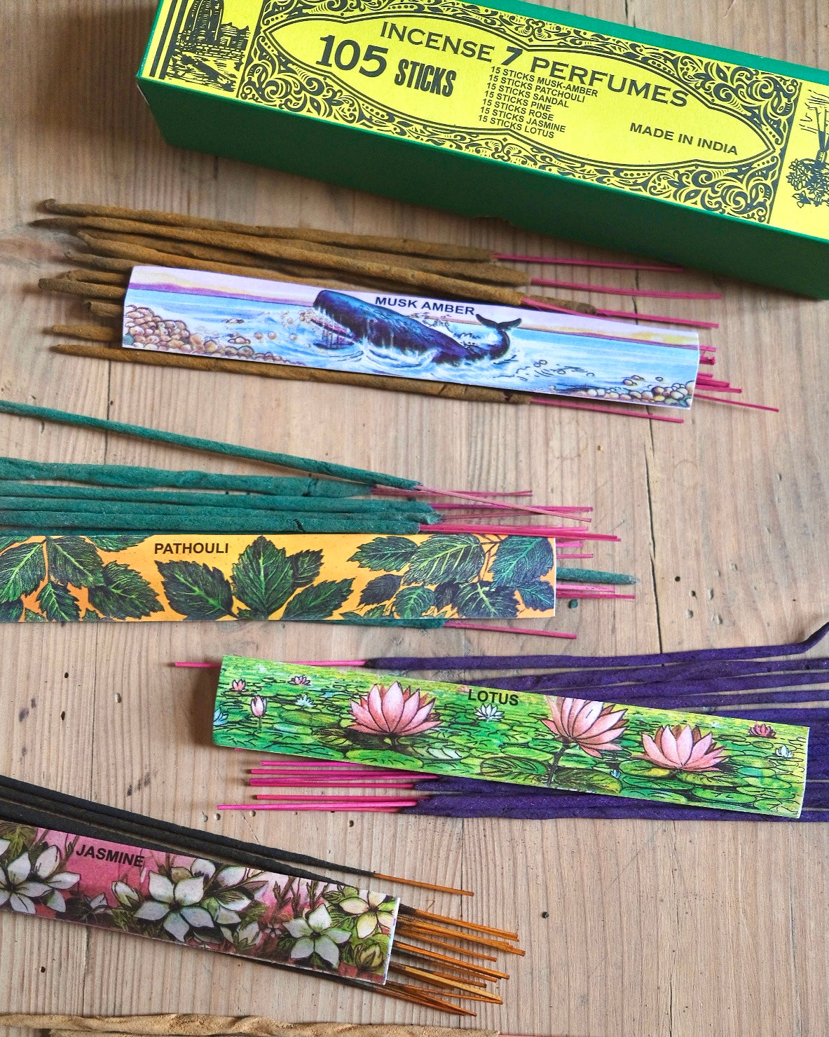 Rökelsepaket med 7 olika dofter