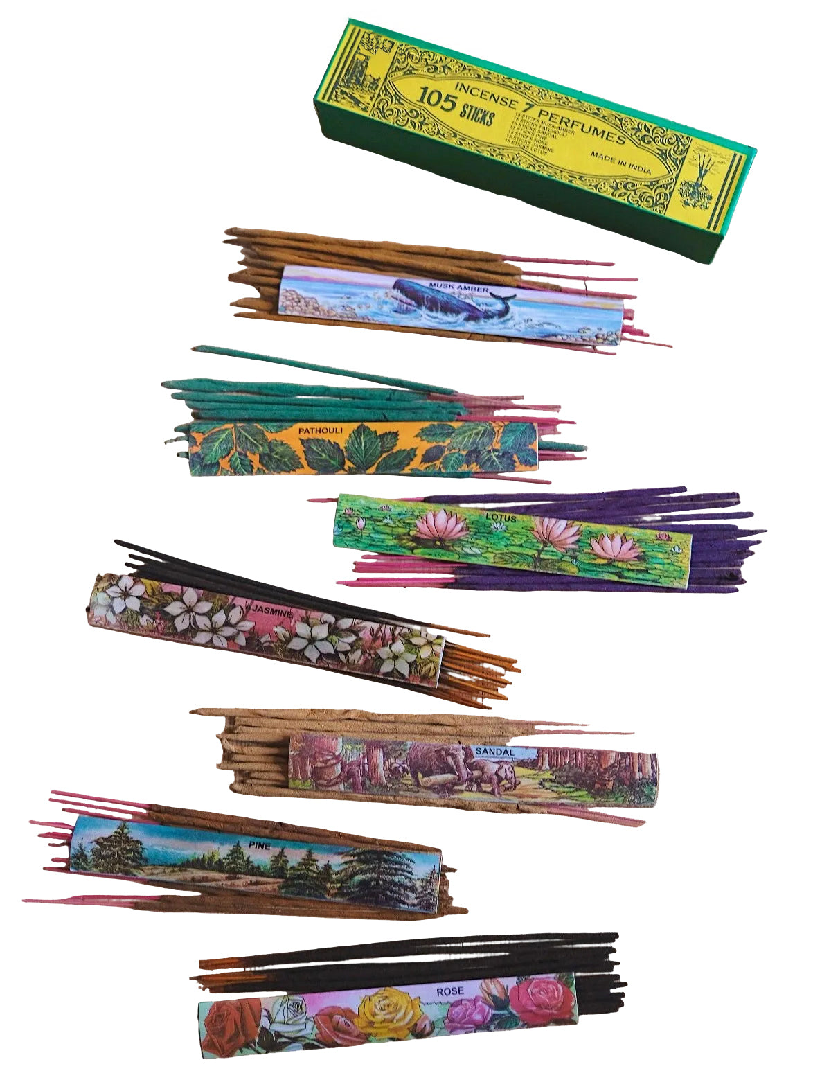 Rökelsepaket med 7 olika dofter