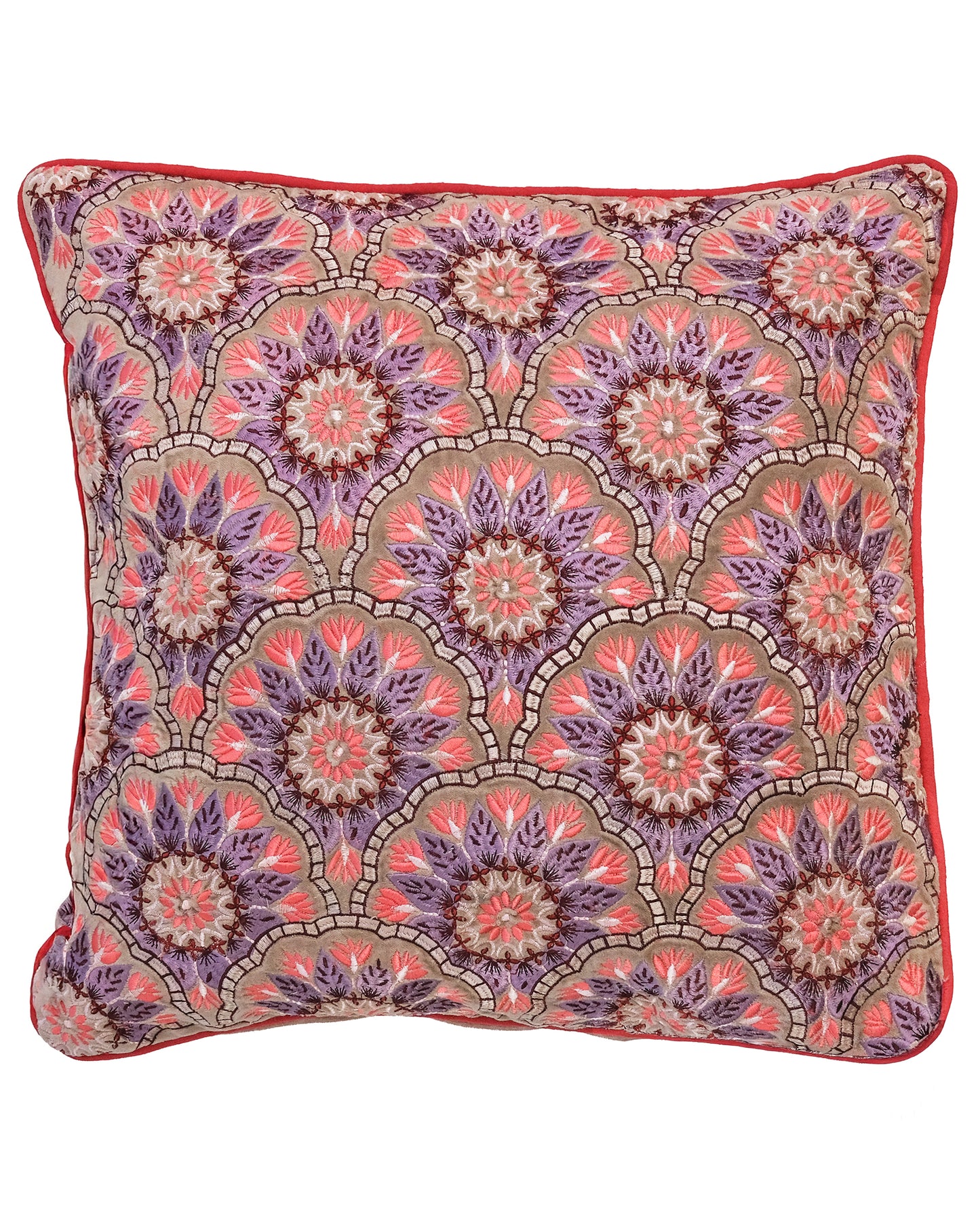 Kuddfodral Beige och rosa