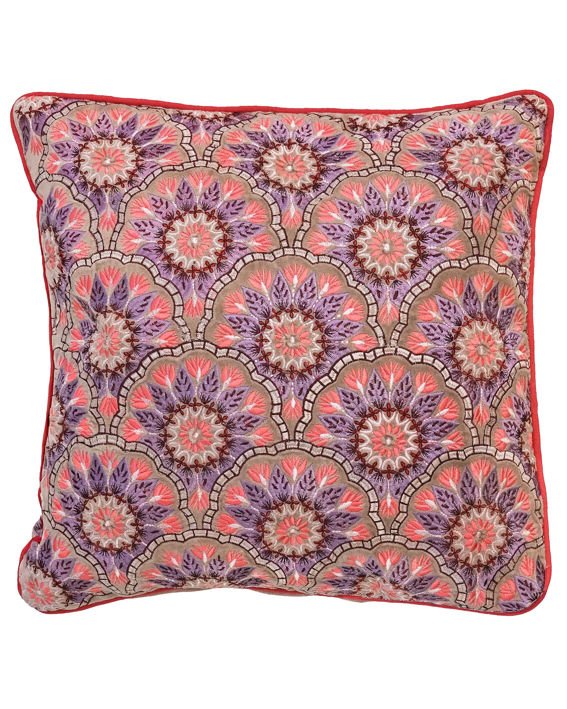 Kuddfodral Beige och rosa